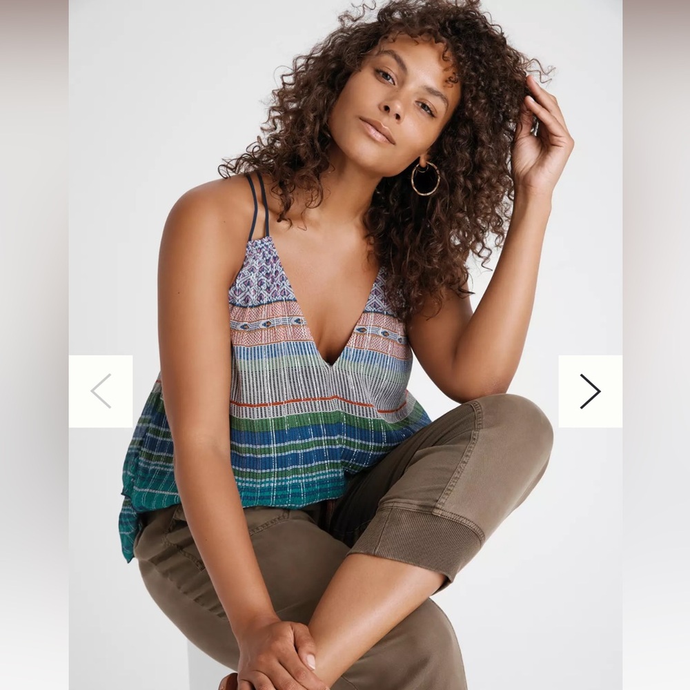 Anthropologie Maeve Betsy Shimmer Swing Tank
